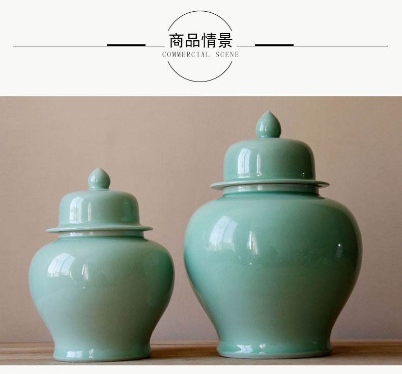 Jingdezhen ceramics by hand shadow blue glaze with cover storage tank example room soft outfit ceramic pot to decorate the study hall