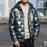 Трендовый пуховик, бархатная короткая удерживающая тепло куртка, оверсайз, в корейском стиле, утиный пух