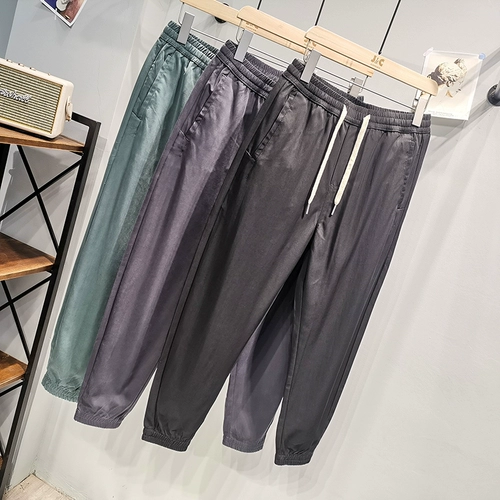 Летние тонкие трендовые медные шелковые спортивные штаны, 2020