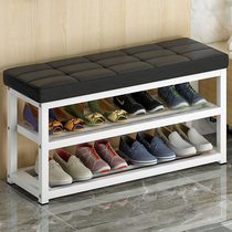 Clothing store shoe stool Home door entrance shoe stool Rectangular sofa cloakroom long storage stool