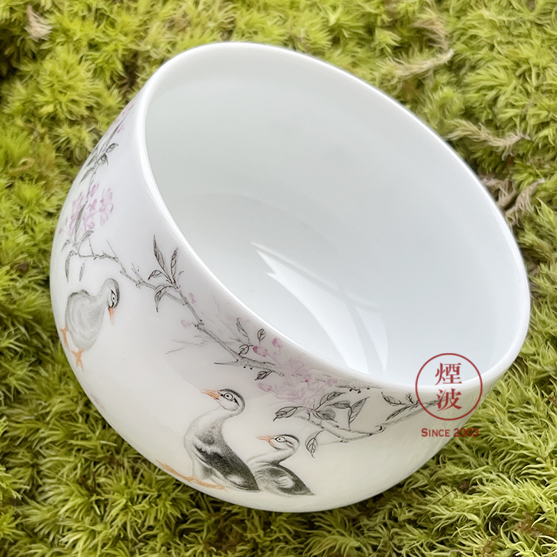 Jingdezhen nine calcinations hand - made color ink painters spend porcelain hand duck furnace type cup cup sample tea cup