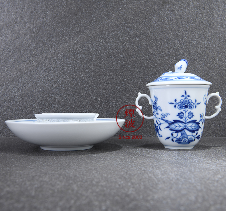 German mason MEISSEN porcelain cutting new blue onion chocolate cup dish group of afternoon tea