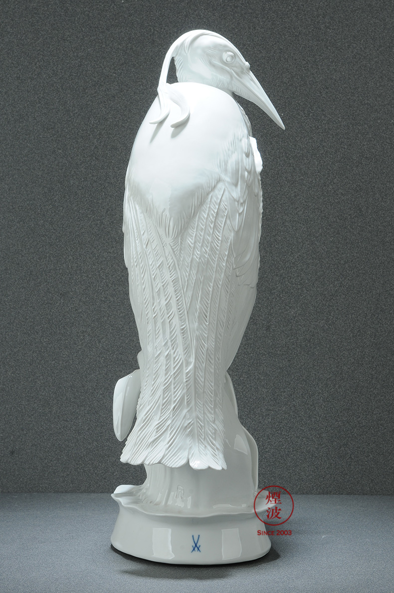 Mason MEISSEN porcelain white, Germany in 1730, the style master mould carved animals after porcelain egrets