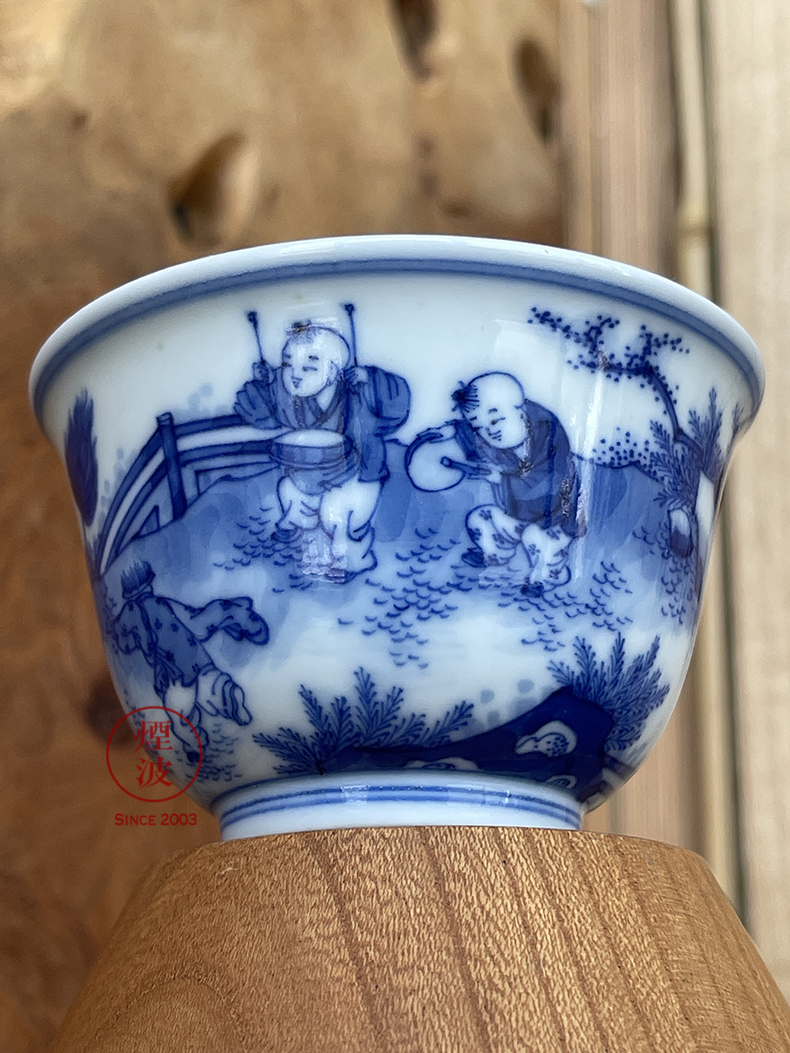 Jingdezhen lesser RuanDingRong com.lowagie.text.paragraph made lesser blue baby play five lion dance koubei