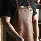 Импортный модный кожаный фартук, ремесленник, водонепроницаемый нагрудник, из натуральной кожи