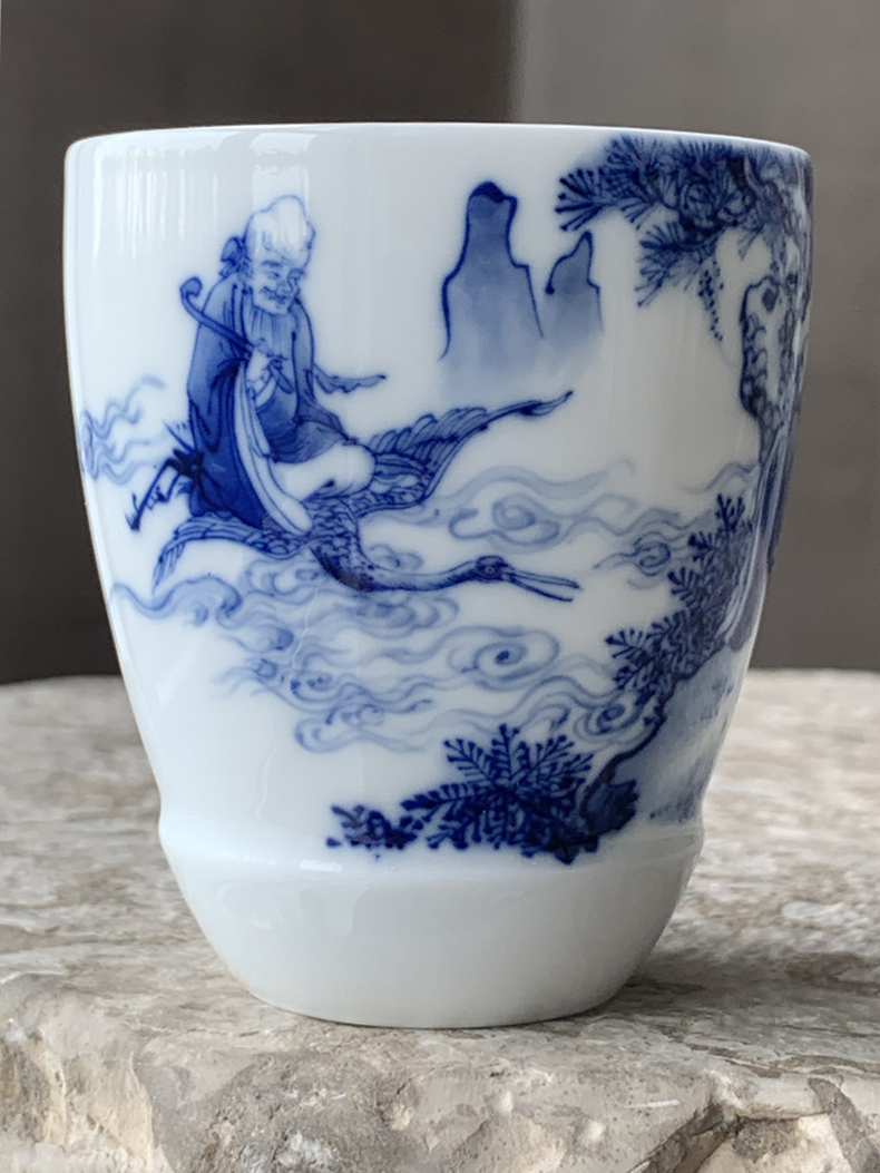 Jingdezhen nine wonderful hand burn hand - made porcelain nine paragraphs offer longevity figure mold cup sample tea cup tea cups