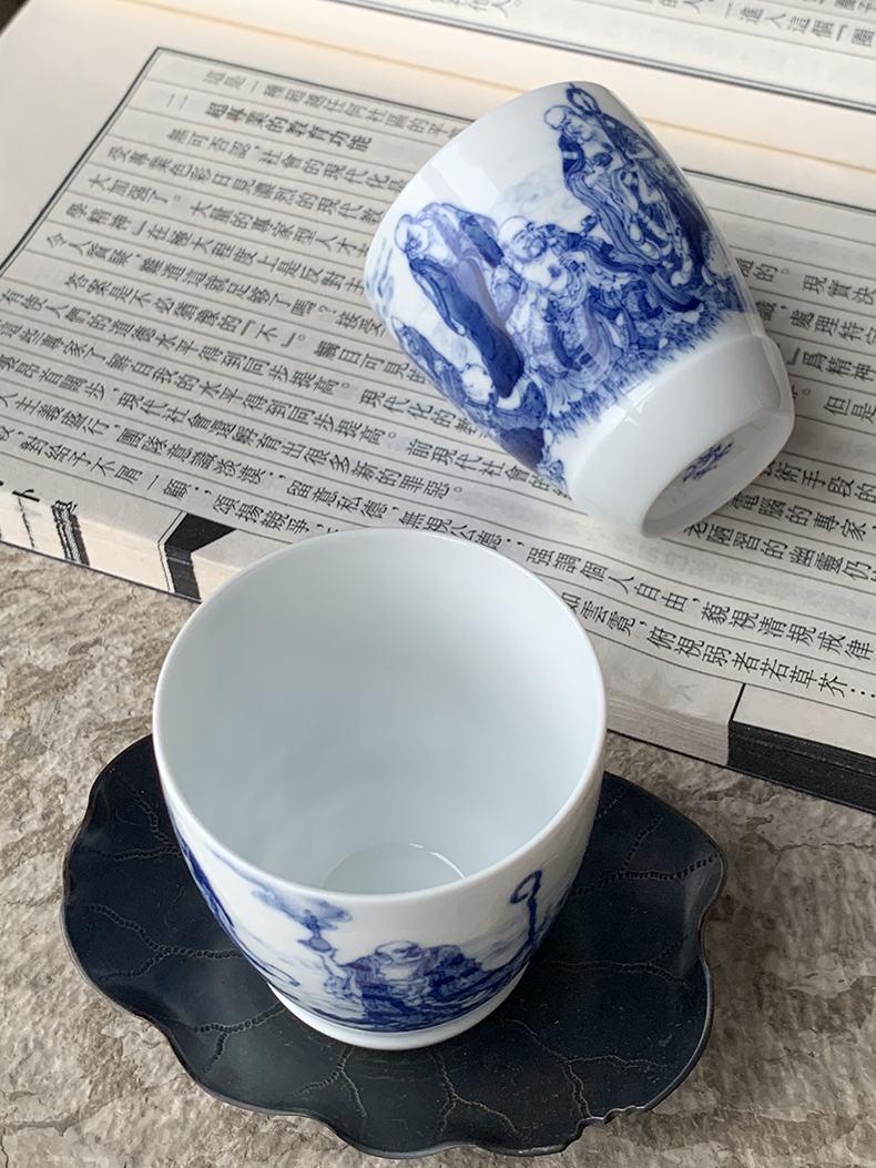 Jingdezhen nine wonderful hand burn hand - made porcelain nine paragraphs 18 arhats mould cup of a cup of tea cups