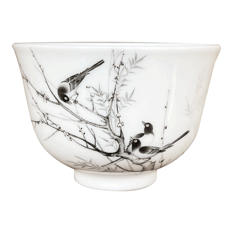 Jingdezhen nine calcinations color ink painters porcelain hand beaming keller cup sample tea cup