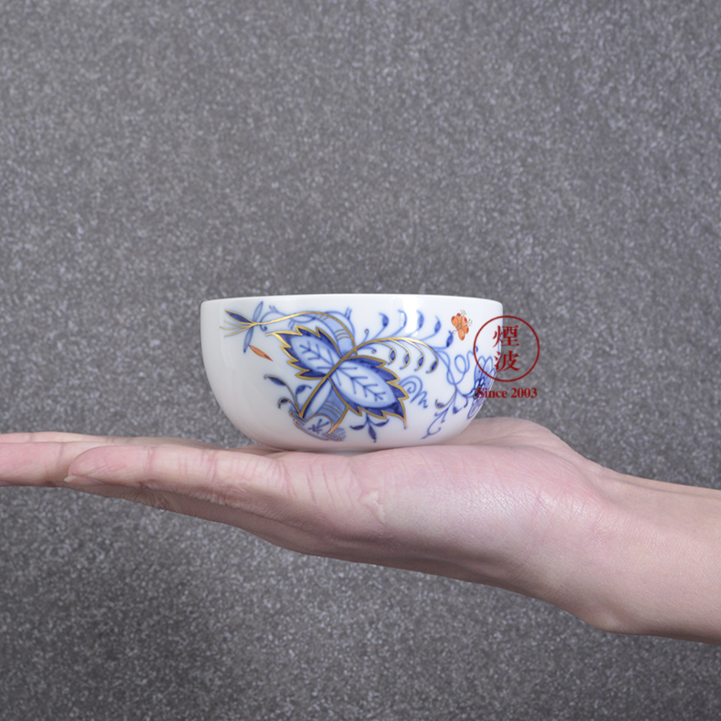 German mason mason meisen porcelain hand - made of golden onion kung fu tea sets sample tea cup tea cups