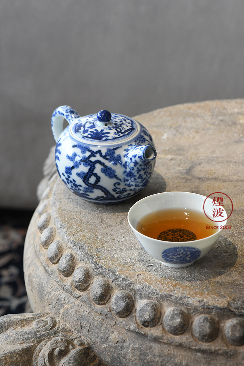 Jingdezhen sleep enjoy Jane with imitation clear blue mountain hidden up therefore dragon spends sample tea cup tea cups