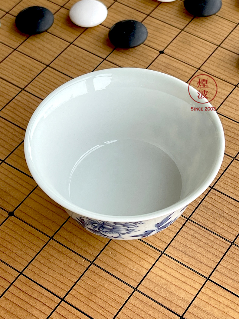 The smoke jingdezhen lesser RuanDingRong made lesser hand - made peony rock sample tea cup tea cups