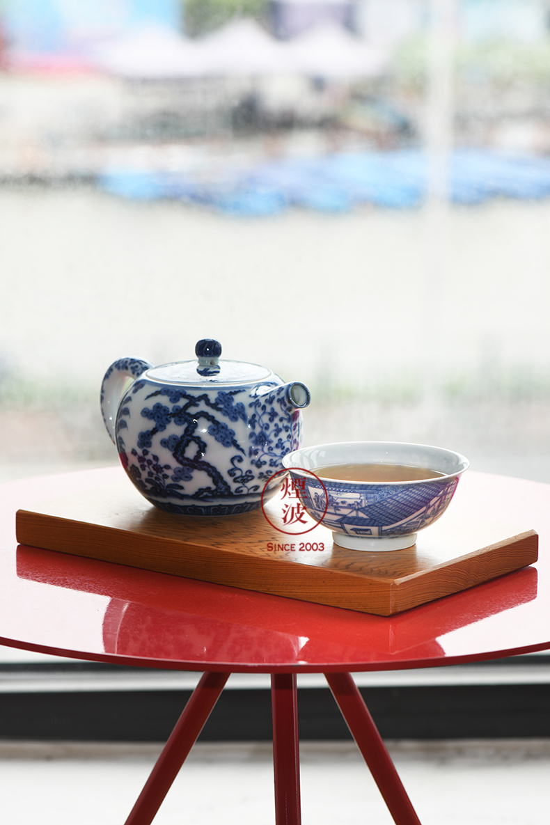 Jingdezhen sleep mountain hidden up to admire Jane with blue and white figure heavy porcelain manufacture mold figure keller cup