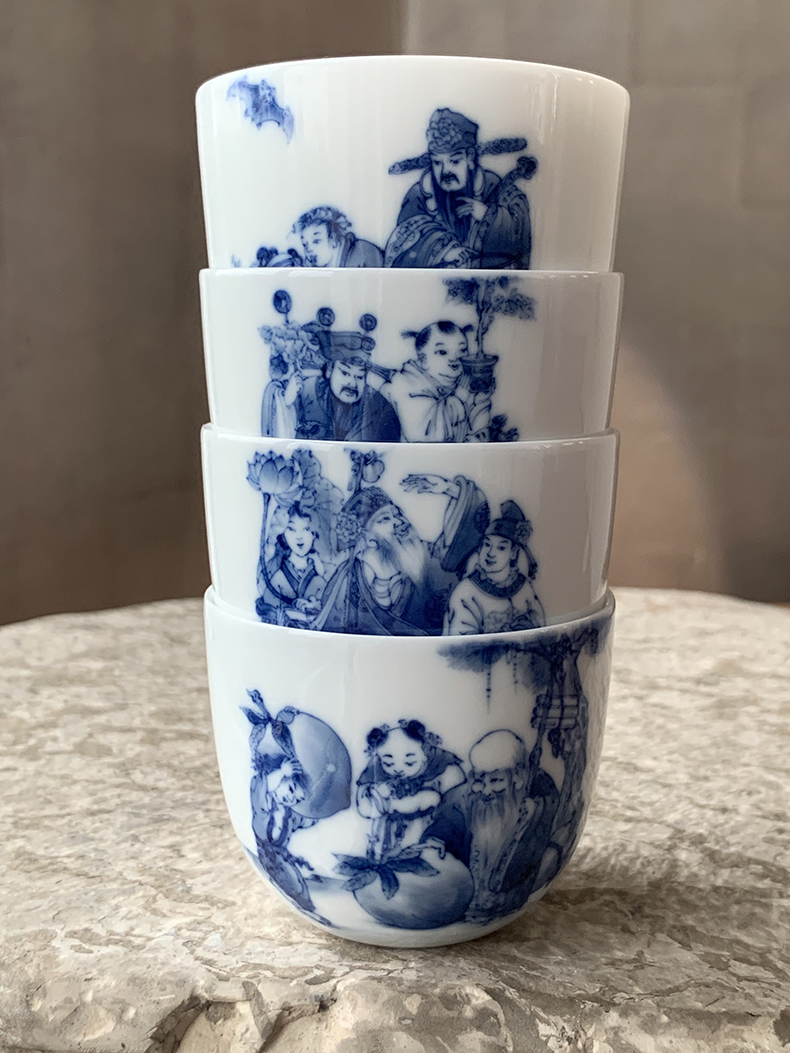 Jingdezhen nine wonderful hand burn hand - made porcelain nine paragraphs ferro, ShouXi cup qianlong chicken cylinder cup