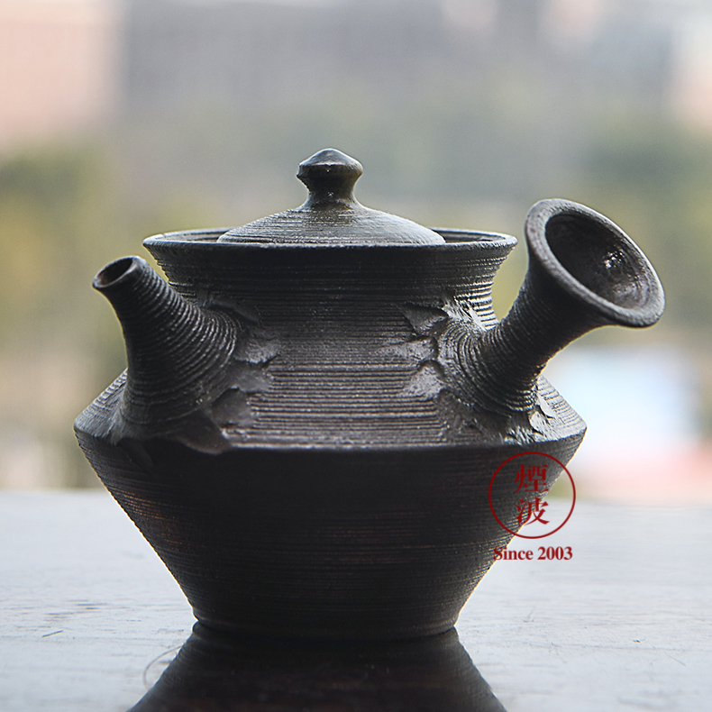 Those Japanese, slippery burn small western flat horizontal hand lasts a checking ceramic POTS teapot 23-5