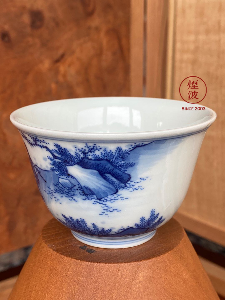 Com.lowagie.text.paragraph made hand - made of blue and white porcelain of jingdezhen lesser RuanDingRong lesser mago life of sample tea cup tea cups