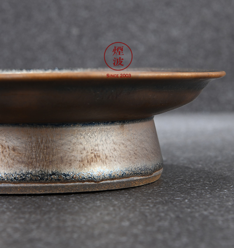 Japanese pottery master expedition just dazzle crystal droplets temmoku glaze tower of dish pot pot bearing snack tray