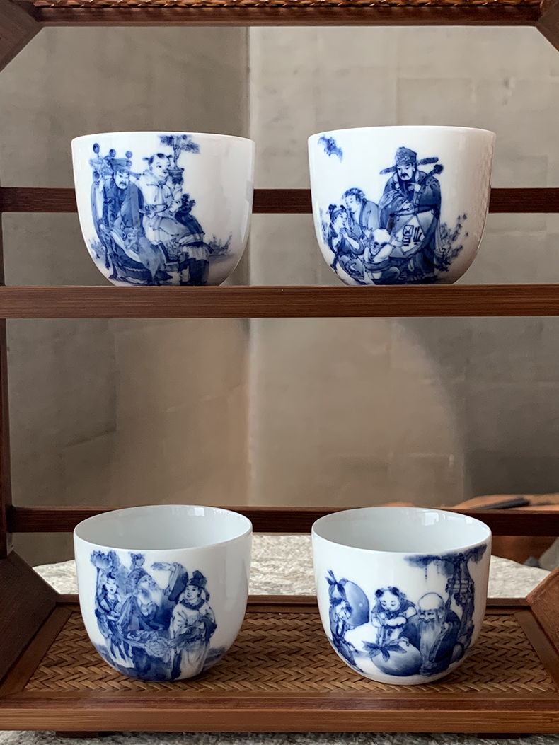 Jingdezhen nine wonderful hand burn hand - made porcelain nine paragraphs ferro, ShouXi cup qianlong chicken cylinder cup