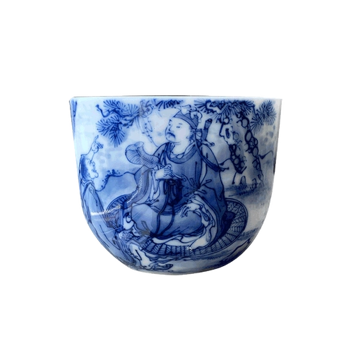 Jingdezhen Jiudu Секция ручной сине -белой фарфоровой девять секции Miao Hands Penglai Fairy Tea Cup Qianlong Cry Cry