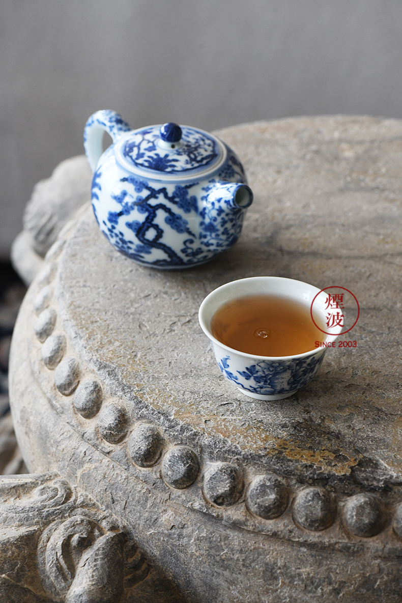 The smoke jingdezhen lesser RuanDingRong made lesser hand - made peony rock sample tea cup tea cups