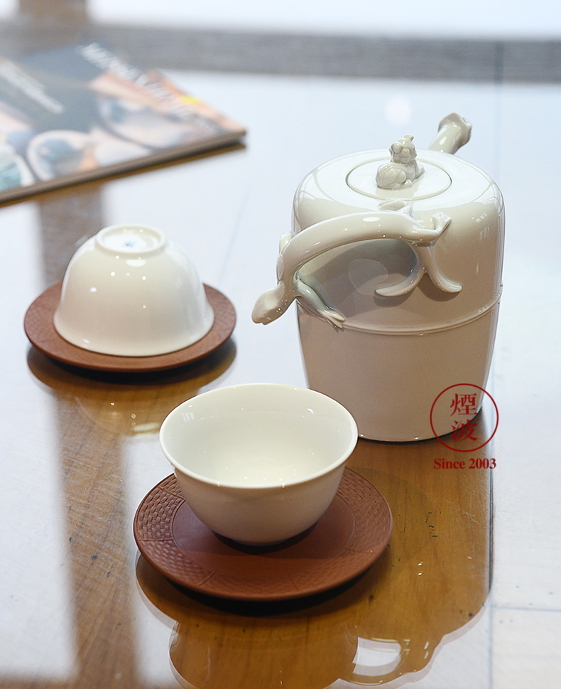 German MEISSEN mason pure white porcelain stoneware series Chinese teacups lizard pot of tea set