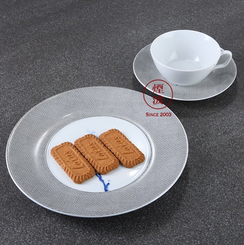 German mason mason meisen porcelain grid platinum keller orchid coffee cup group, a glass of two plates