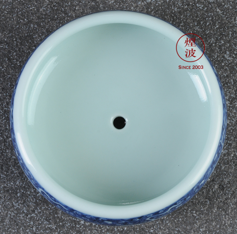 Those jingdezhen spring auspicious jade Zou Jun up system with blue and white porcelain meaty plant flowers, potted flower pot