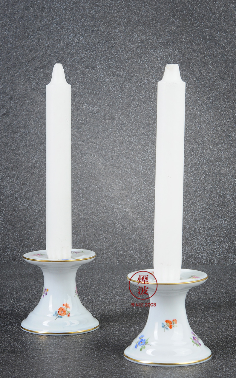 German mason mason meisen new clipping colorful flower porcelain based power dinner candles candlestick deck