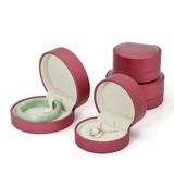 Темно-бордовая матовая коробочка для хранения, обручальное кольцо, подвеска, браслет, ожерелье, ювелирное украшение, сундук с сокровищами, коробка