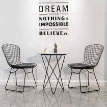 Net Red Marble Round Table Chair Combination Industrial Wind Restaurant Milk Tea Shop Drinks Dessert Cafe drinks