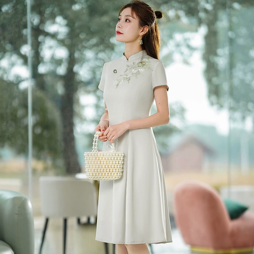 秀观唐 Летнее ретро ципао, китайский стиль