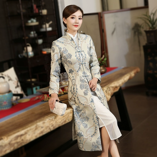 秀观唐 Ципао, весенний модный пуховик, ретро этническая куртка, китайский стиль, этнический стиль