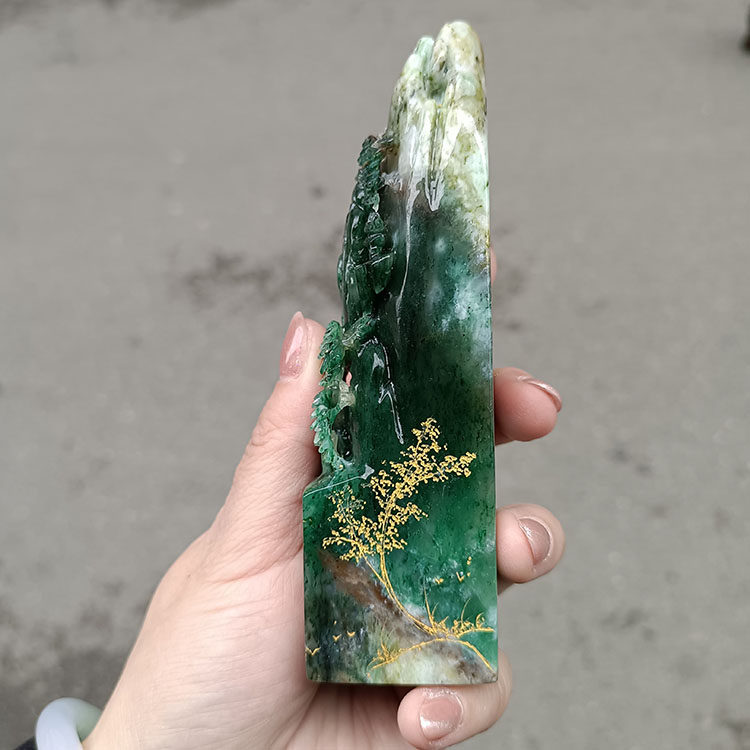 汇宝斋天然独山玉方章:藏品级山水印章,送礼自用两相宜!-珠宝奇石-淘宝好物网