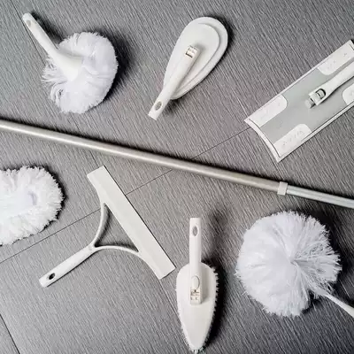 Some preferred Japanese housework cleaning tool flat mop bathroom tile cleaning dust duster combination set