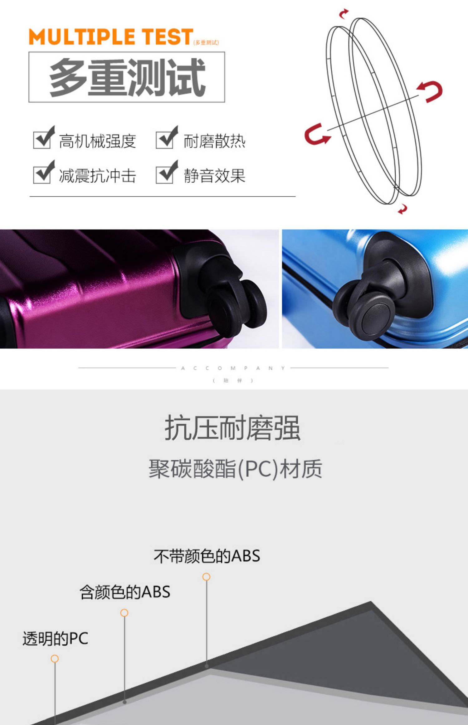 CROWN / Crown Xe đẩy Caster Travel Case Hành lý nhẹ Crown Hard Case Boarding 5088 - Va li shop vali