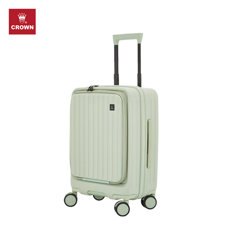 皇冠前开盖大容量拉链行李拉杆箱女20寸旅行箱登机箱25皮箱男轻便 3