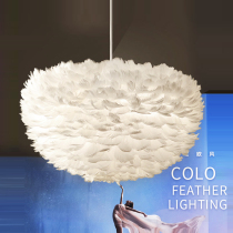Nordic spherical feather chandelier Creative personality Restaurant bedroom Childrens room Modern simple art design sense lamps