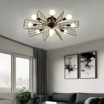 Lighting Nordic creative Wrought iron ceiling lamp Modern simple living room Bedroom study Childrens room roof lamp Personality lamp