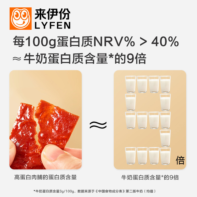 来伊份 高蛋白肉脯 100g*3袋 双重优惠折后￥23.9包邮