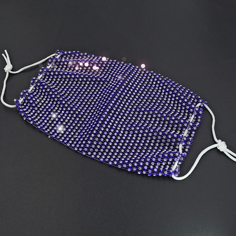 Female summer full diamond ins star diamond mask net red diamond rhinestone decorative mask breathable European and American punk style