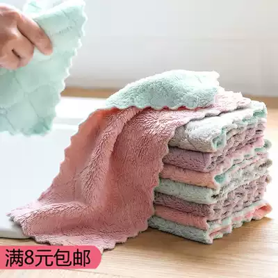 Printed absorbent dishwashing cloth Non-stick oil cleaning rag Hand towel thickened tablecloth towel Kitchen