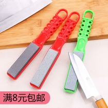 Kitchen supplies handheld household with hanging hole colorful double-sided grindstone sharpener grinding kitchen knife grinding scissors