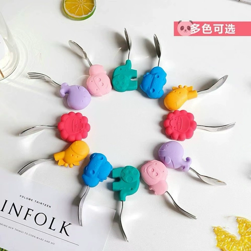 Ложка, детская вилка, силиконовая обеденная тарелка, посуда для еды