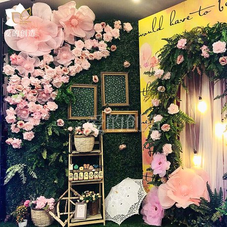 Wedding Paper Flower Decoration Large Handmade Three Dimensional Copy Paper Paper Art Flower Window Decoration Background Wedding Layout Silk Screen
