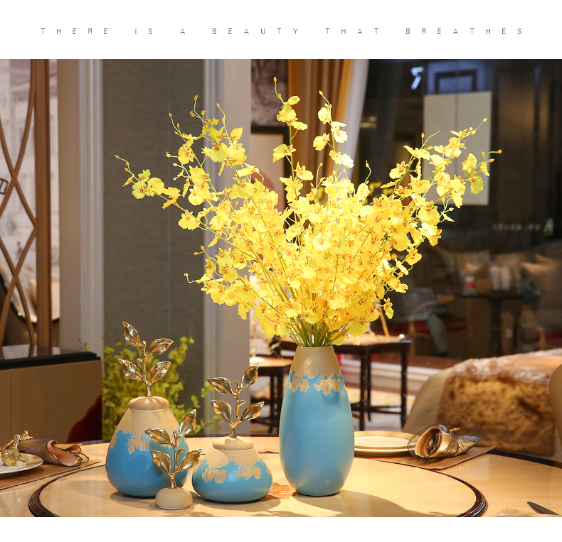 The New Chinese jingdezhen ceramic vases, flower arranging dried flowers Europe type TV ark, place the sitting room porch home decoration