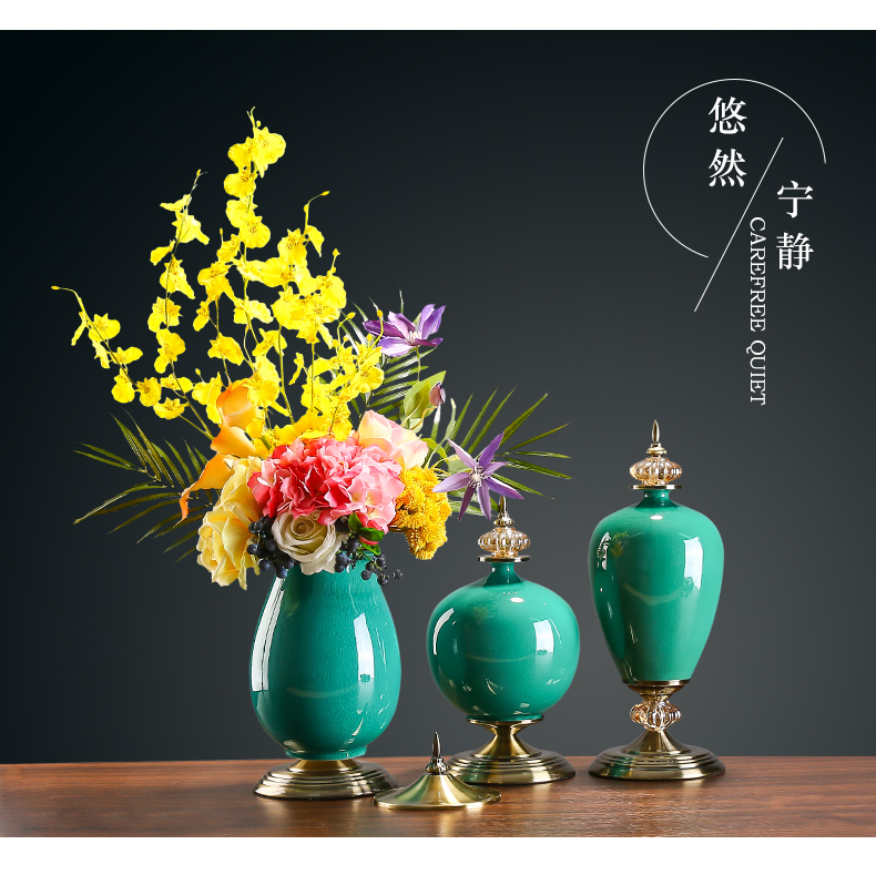 European ceramic vase furnishing articles household act the role ofing is tasted American light dry flower arranging flowers, TV ark, the key-2 luxury of the sitting room porch decoration