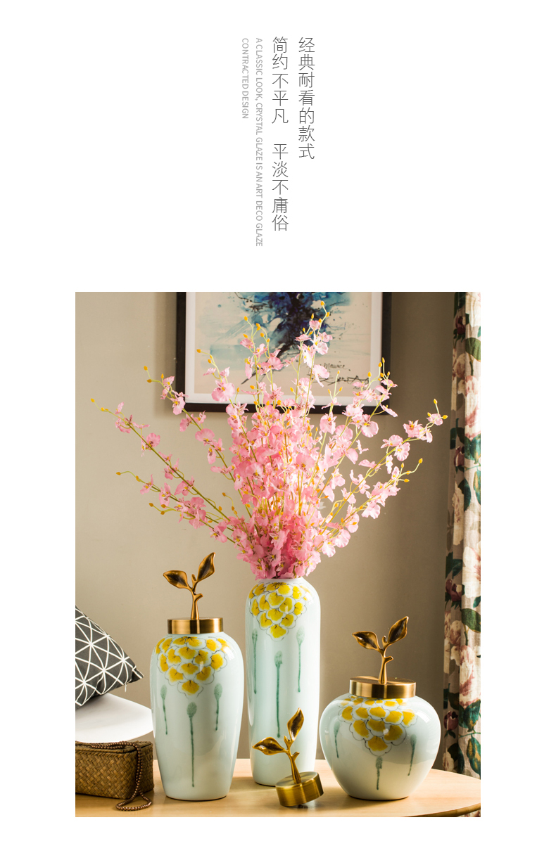 The New Chinese jingdezhen ceramic vases, flower arranging dried flowers Europe type TV ark, place the sitting room porch home decoration