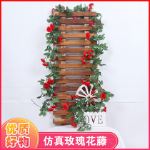 Decorative flower vine flower simulation rose home indoor Vine mall facade winding rattan pipe decoration cherry blossom