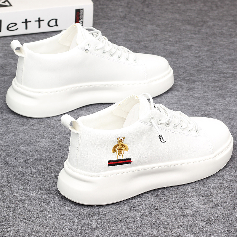 Small white shoes men's shoes heightened thick bottom net red embroidery small bee board shoes Korean version of the wild light sports casual trendy shoes