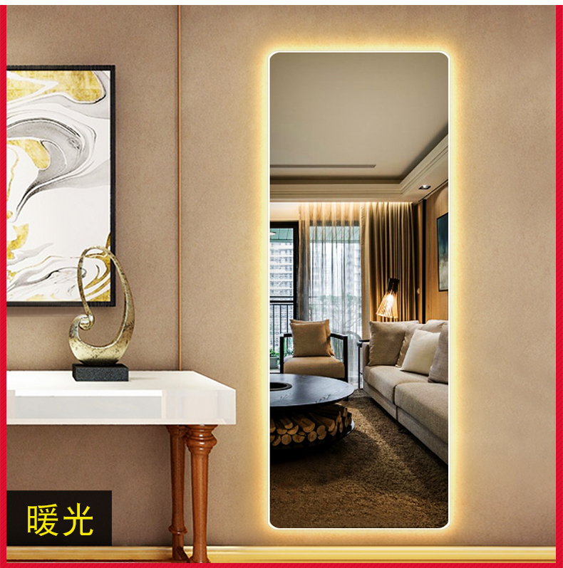 Mặt bích cờ vua gương LED ánh sáng treo tường cửa hàng quần áo LED với ánh sáng gương trang trí ánh sáng cơ thể gương - Gương gương có đèn