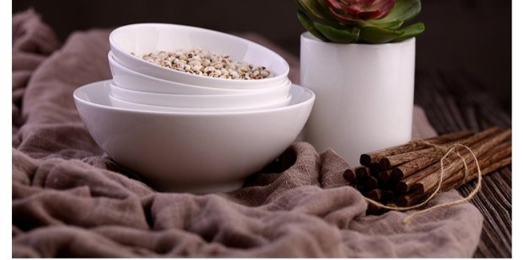 Bữa tối tinh khiết trắng nhà xương Trung Quốc gốm sứ bát salad bát mì bát súp bát cơm nhỏ bát lớn dao kéo đặt bộ chén dĩa cao cấp